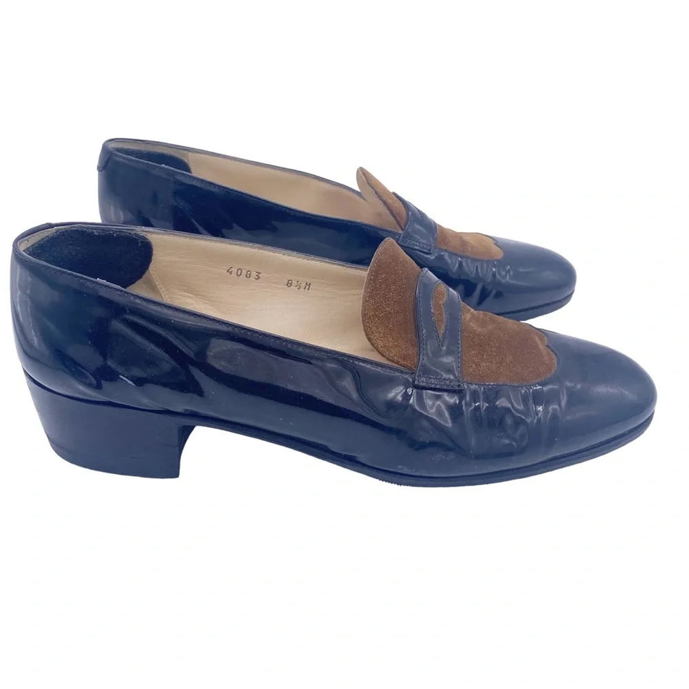 Silvia Florentina Brown and black loafer Heels 8.5 - Picture 5 of 6